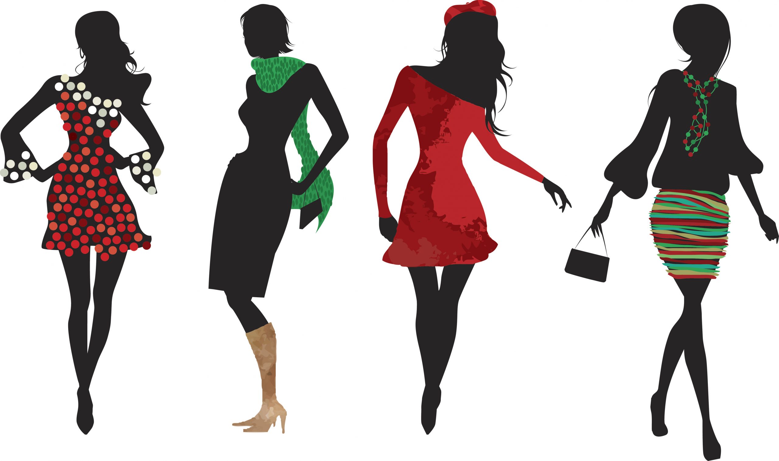Christmas women silhouettes